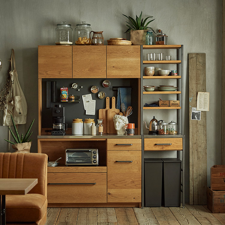 ガルバダイニングボード1200[OAK] [ワイドオープン]｜収納家具｜CRUSH 