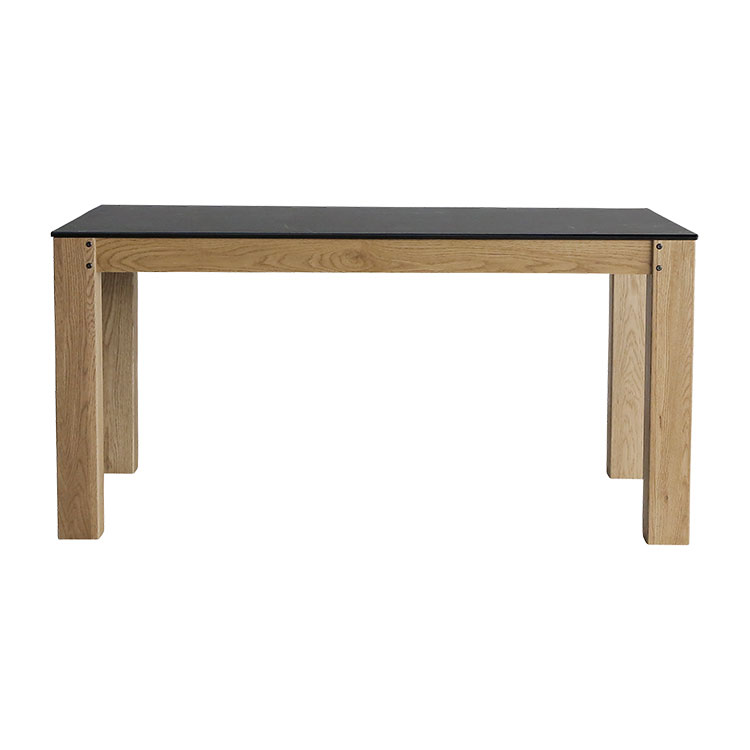 ハルゼー-テーブル[1500/WF-1]+天板ブラック石目柄