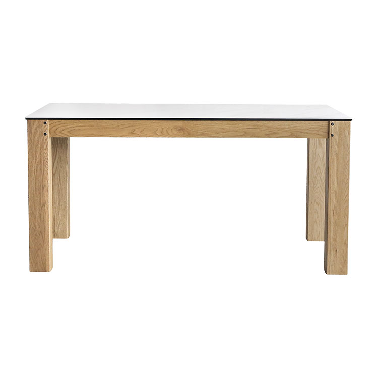 ハルゼー-テーブル[1500/WF-1]+天板ホワイト石目柄