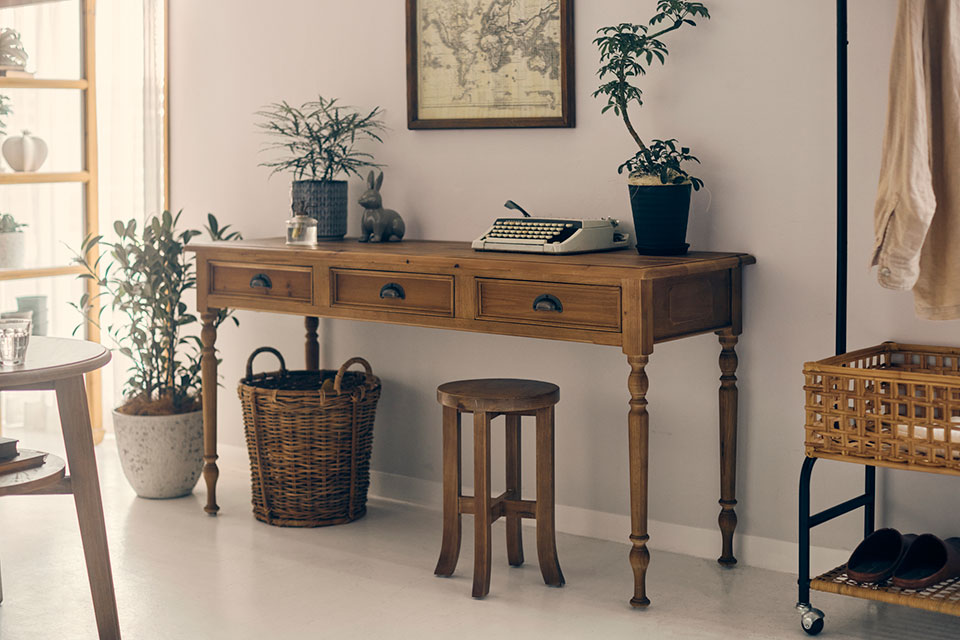 KNOT ANTIQUES スタイリングージャパニーズヴィンテージスタイル-オリザデスク&ホノスツール