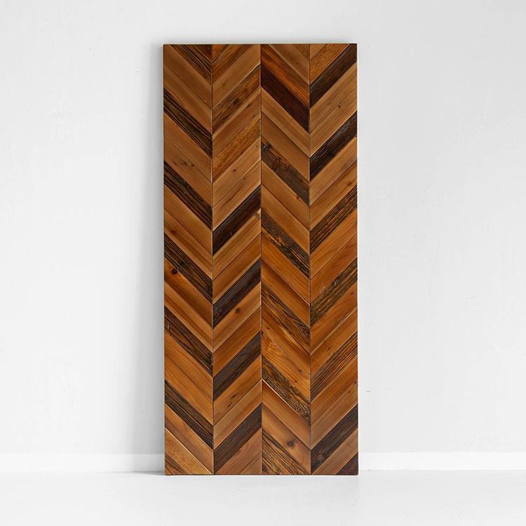 マテリアテーブル：天板杉古材ヘリンボーン柄