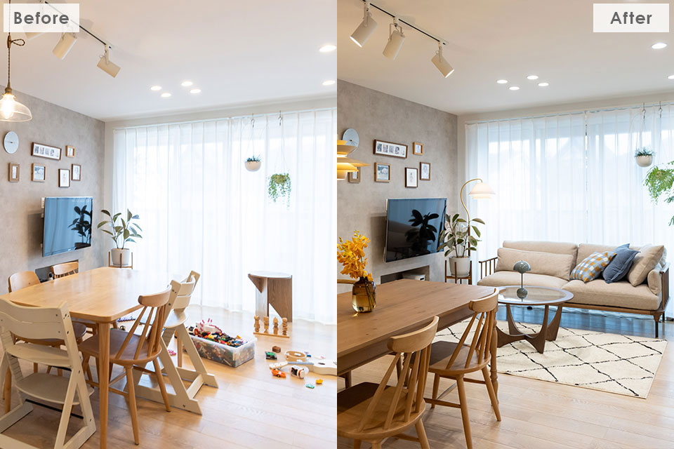 NIKOLIFEお部屋プロデュース企画：BEFORE＆AFTER比較写真