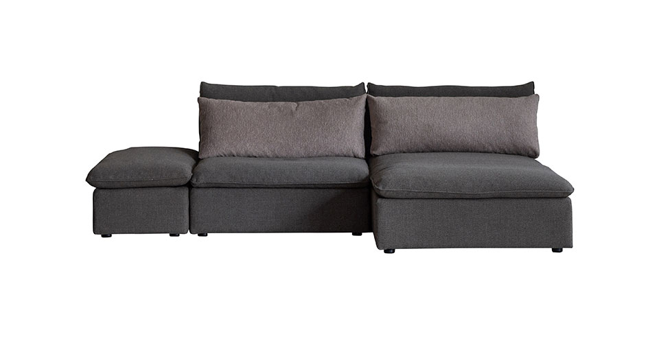 オフトソファ組み合わせ:シェーズ+1人掛け+オットマン