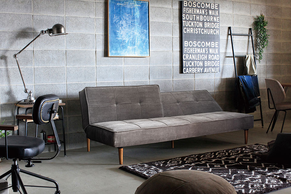 フレットソファベッド：CorduroyLionbark