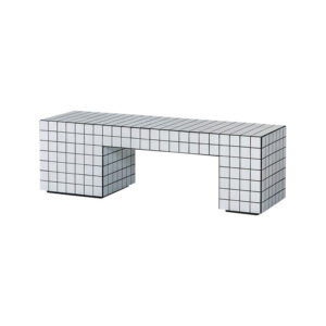 テラコーヒーテーブルコの字型[WH/目地BK]