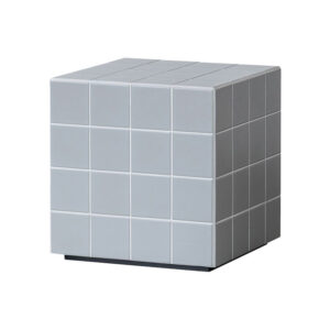 テラサイドテーブル キューブ型[GY/目地WH]