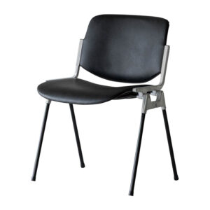 カステルチェア肘無[PVC-BK]